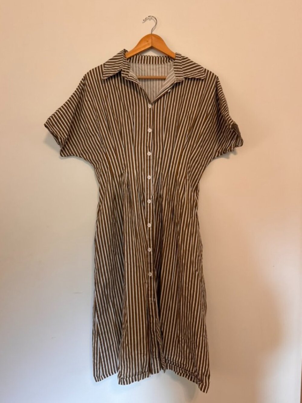 Linen stripped dress